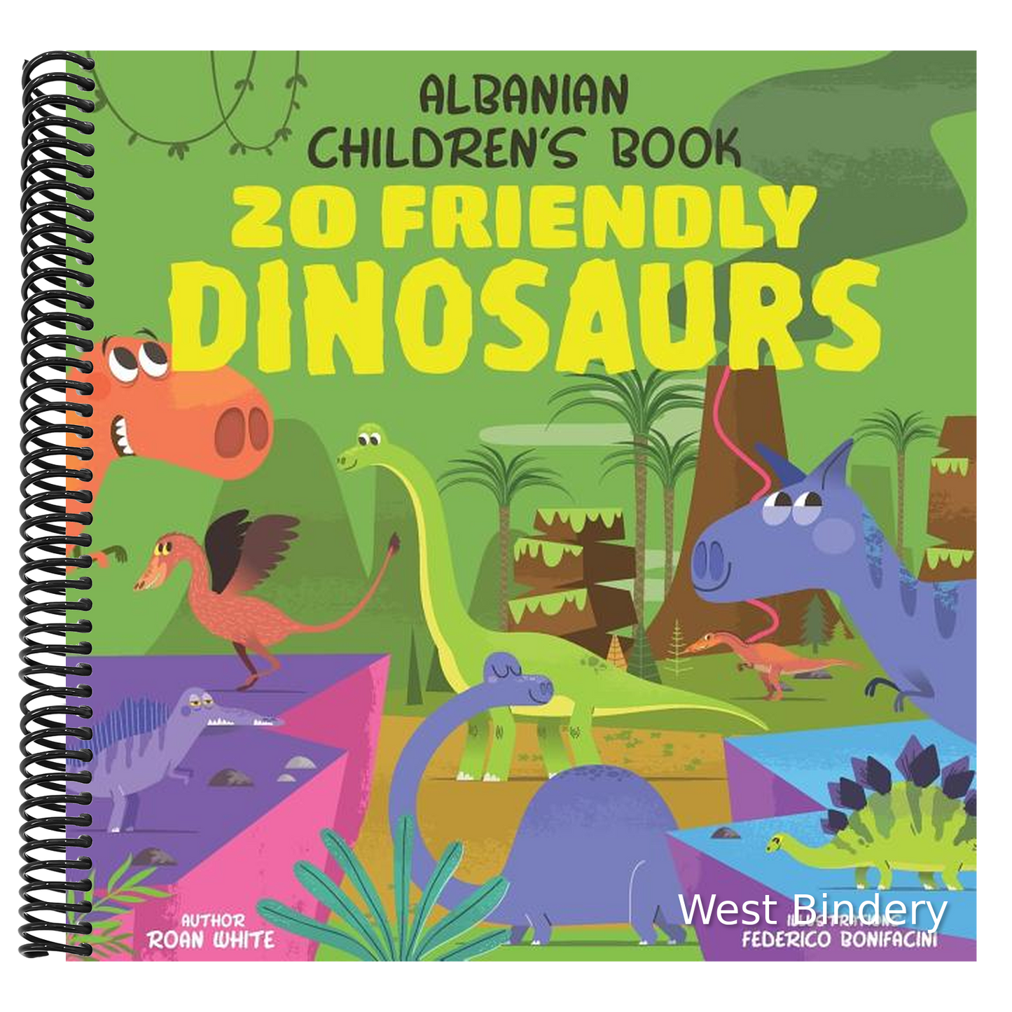 Albanian Children's Book: 20 Friendly Dinosaurs