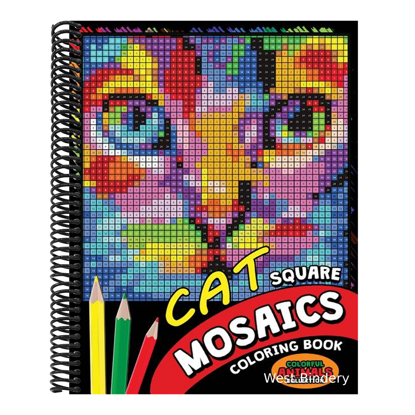 Cat Square Mosaics Coloring Book: Colorful Animals Coloring Pages Color by Number Puzzle
