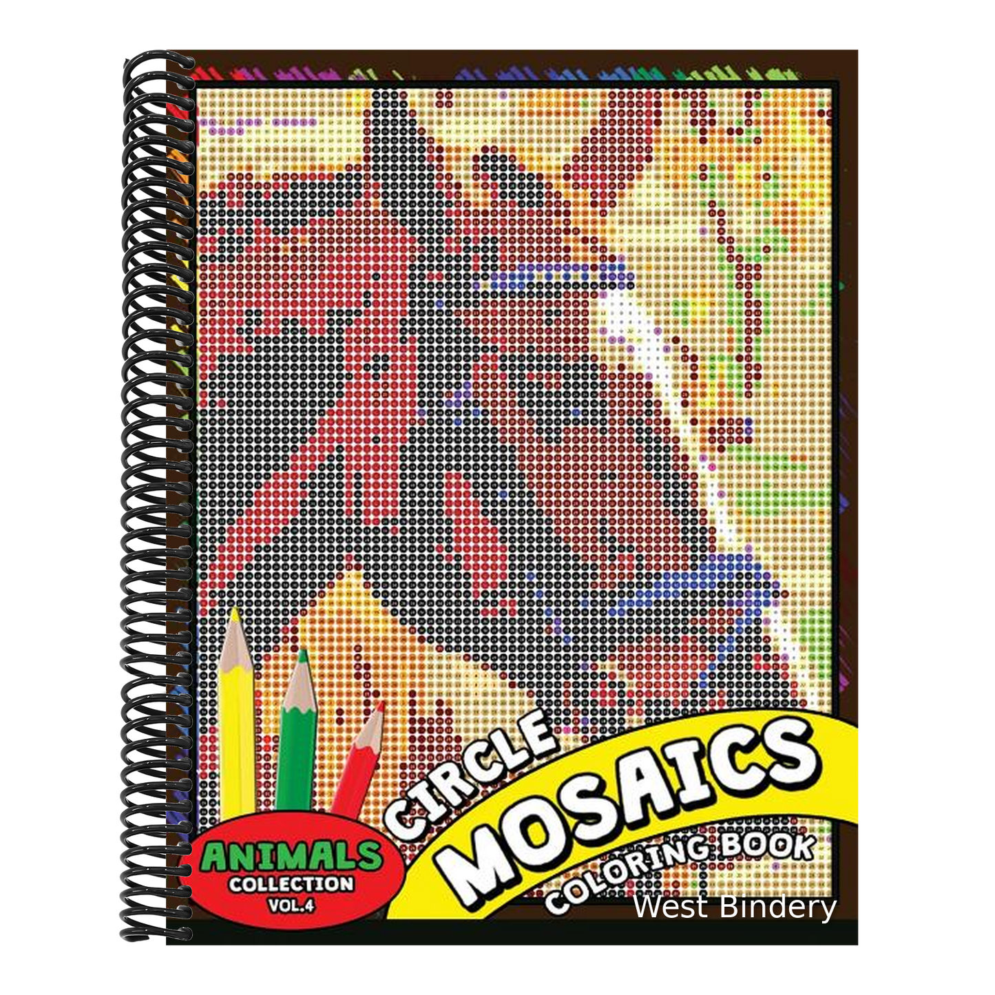 Circle Mosaics Coloring Book 4: Cute Animals Coloring Pages Color by Number Puzzle for Adults