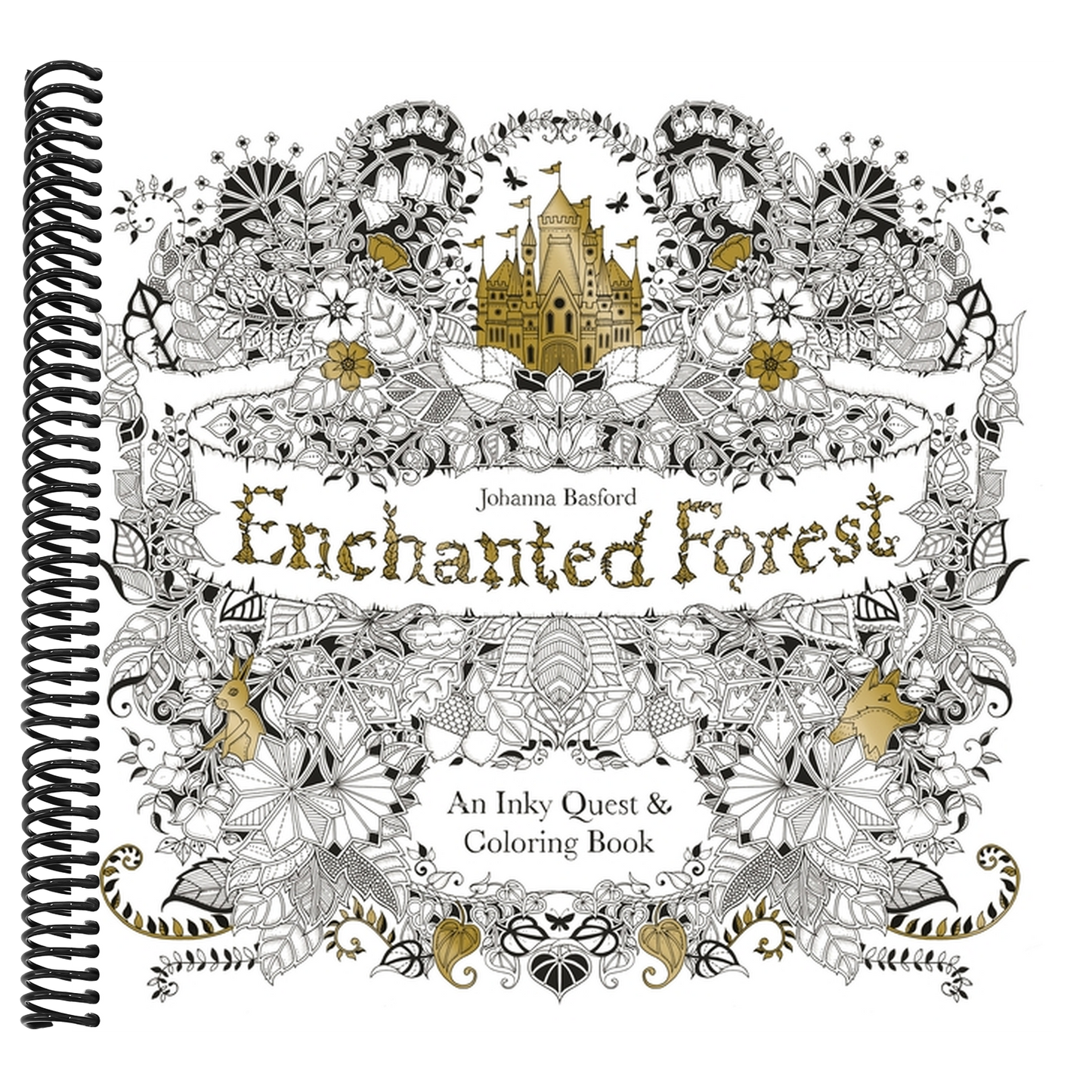 Enchanted Forest: An Inky Quest and Coloring Book for Adults (Spiral Bound)