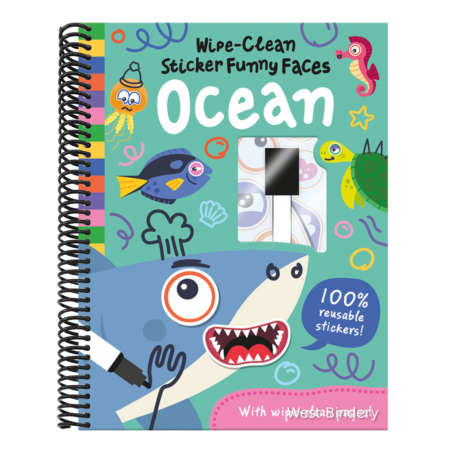 Wipe-Clean Sticker Funny Faces Ocean