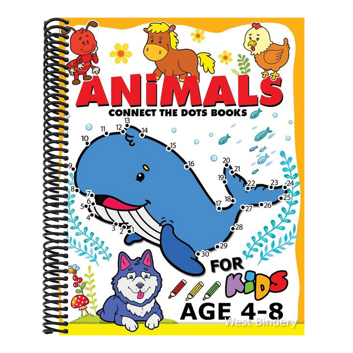Animals Connect the Dots Books for Kids age 4-8: Animals Activity book for boy, girls, kids Ages 2-4,3-5 connect the dots, Coloring book, Dot to Dot