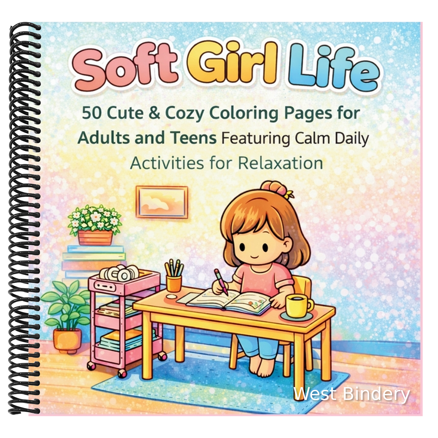Soft Girl Life: 50 Cute & Cozy Coloring Pages for Adults and Teens Featuring Calm Daily Activities for Relaxation