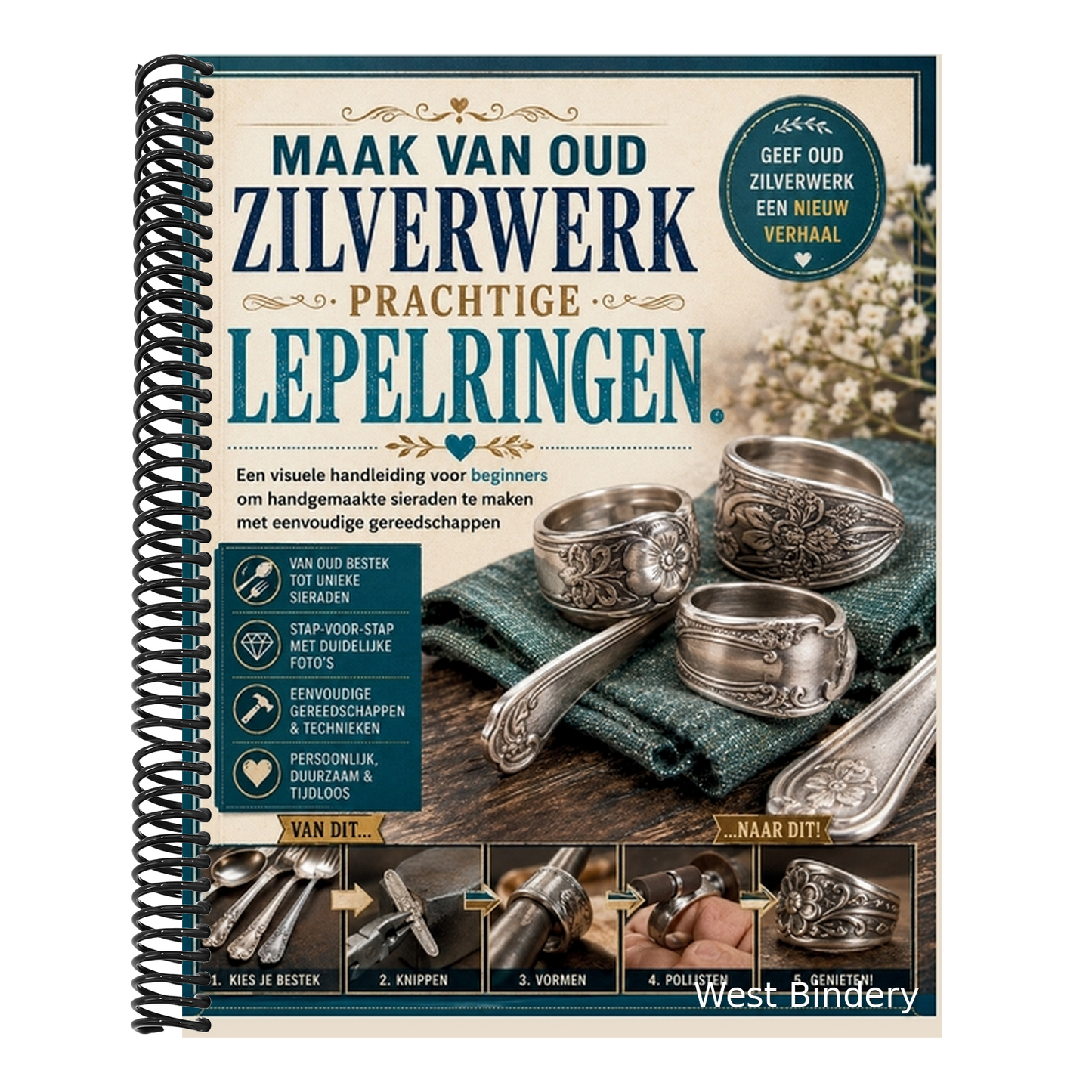 Maak van oud zilverwerk prachtige lepelringen: Een visuele handleiding voor beginners om handgemaakte sieraden te maken met eenvoudige gereedschappen