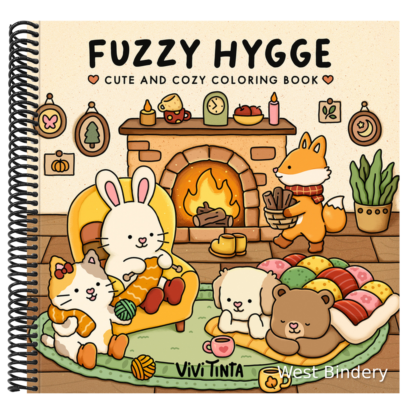 Fuzzy Hygge: Cute and Cozy Coloring Book for Adults & Teens Featuring Adorable Animals Characters for Stress Relief