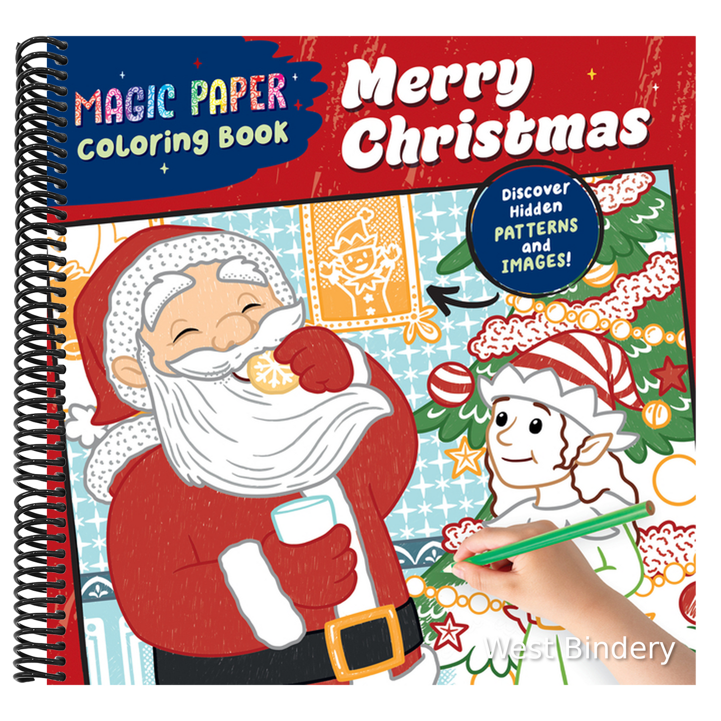 Magic Paper Coloring Book: Merry Christmas!: Discover Hidden Patterns and Images!