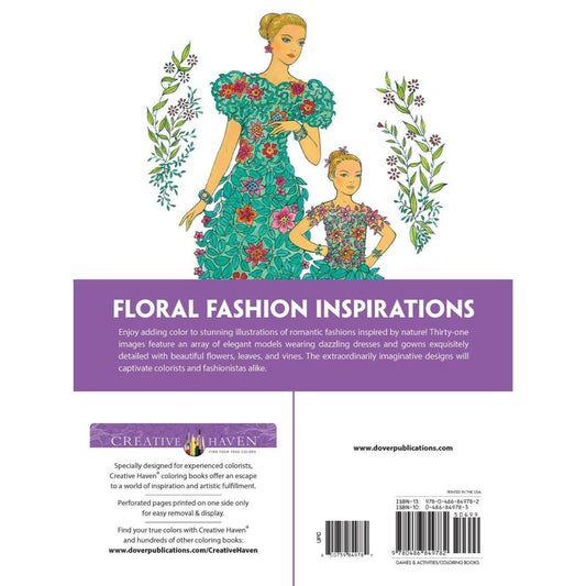 Creative Haven Enchanting Flower Fashions Coloring Book