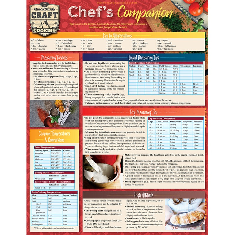 Chef's Companion: A Quickstudy Laminated Reference Guide (Second Edition, New Edition, Updated & Revised)