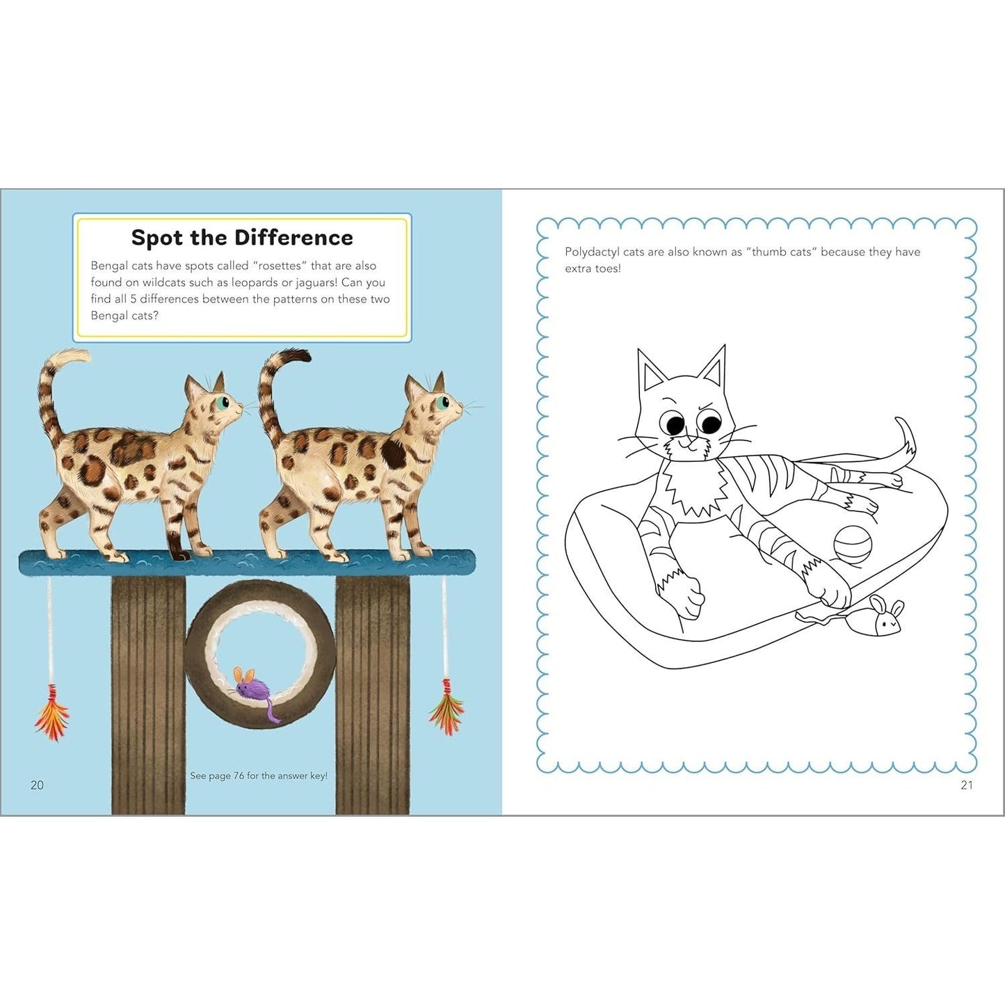 Cute Cats Activity Book for Kids: 70 Activities Including Coloring, Dot-To-Dots & Spot the Difference
