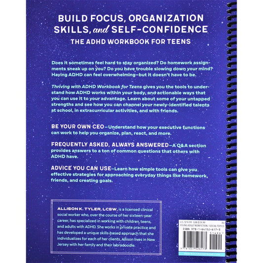 Thriving with ADHD Workbook for Teens: Improve Focus, Get Organized, and Succeed (Spiral Bound)