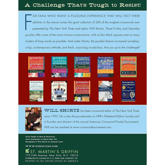 The New York Times Tough Crossword Puzzle Omnibus: 200 Challenging Puzzles from the New York Times