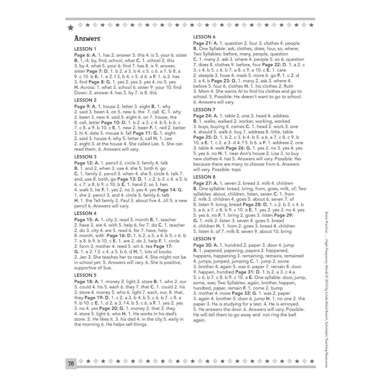 High-Frequency Words, Grades 3-6