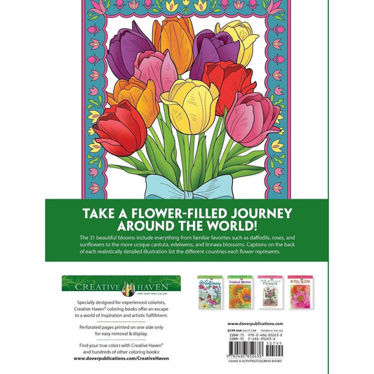 Creative Haven Flowers of the World Coloring Book
