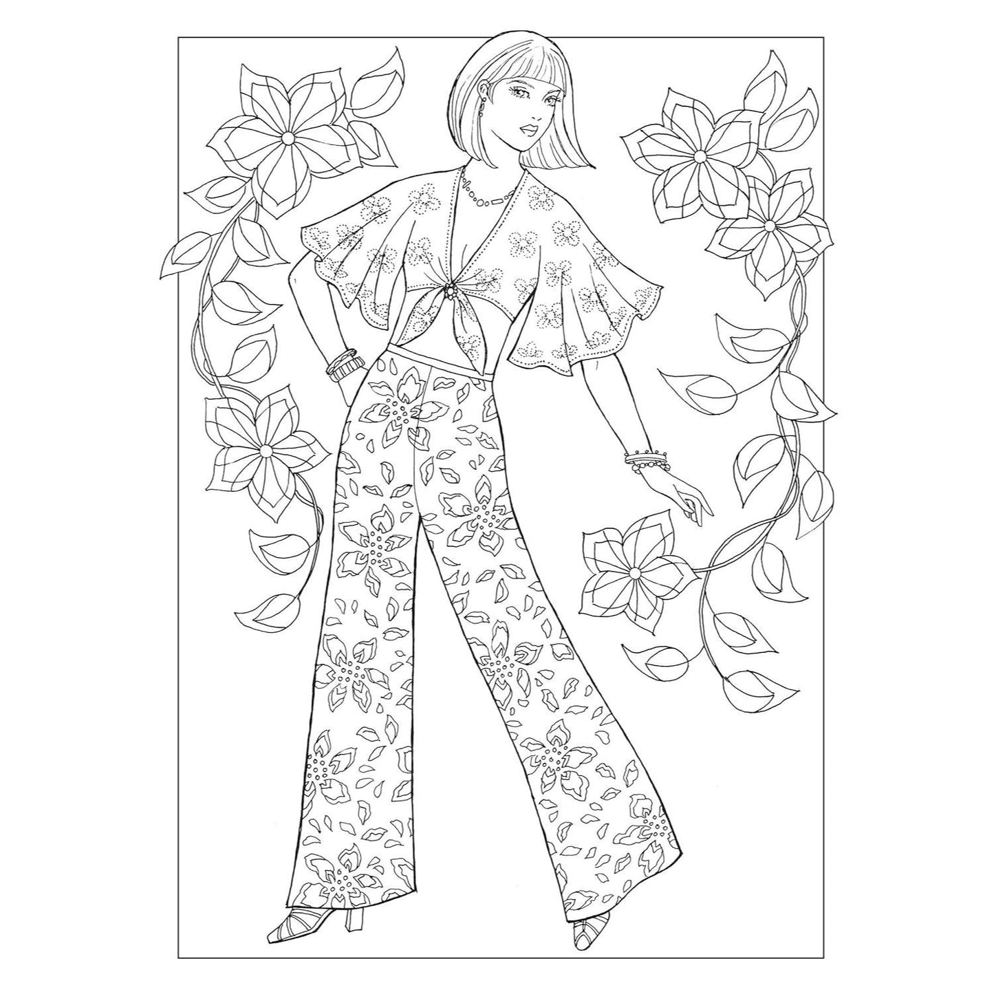 Creative Haven Fabulous Fashions of the 1970s Coloring Book