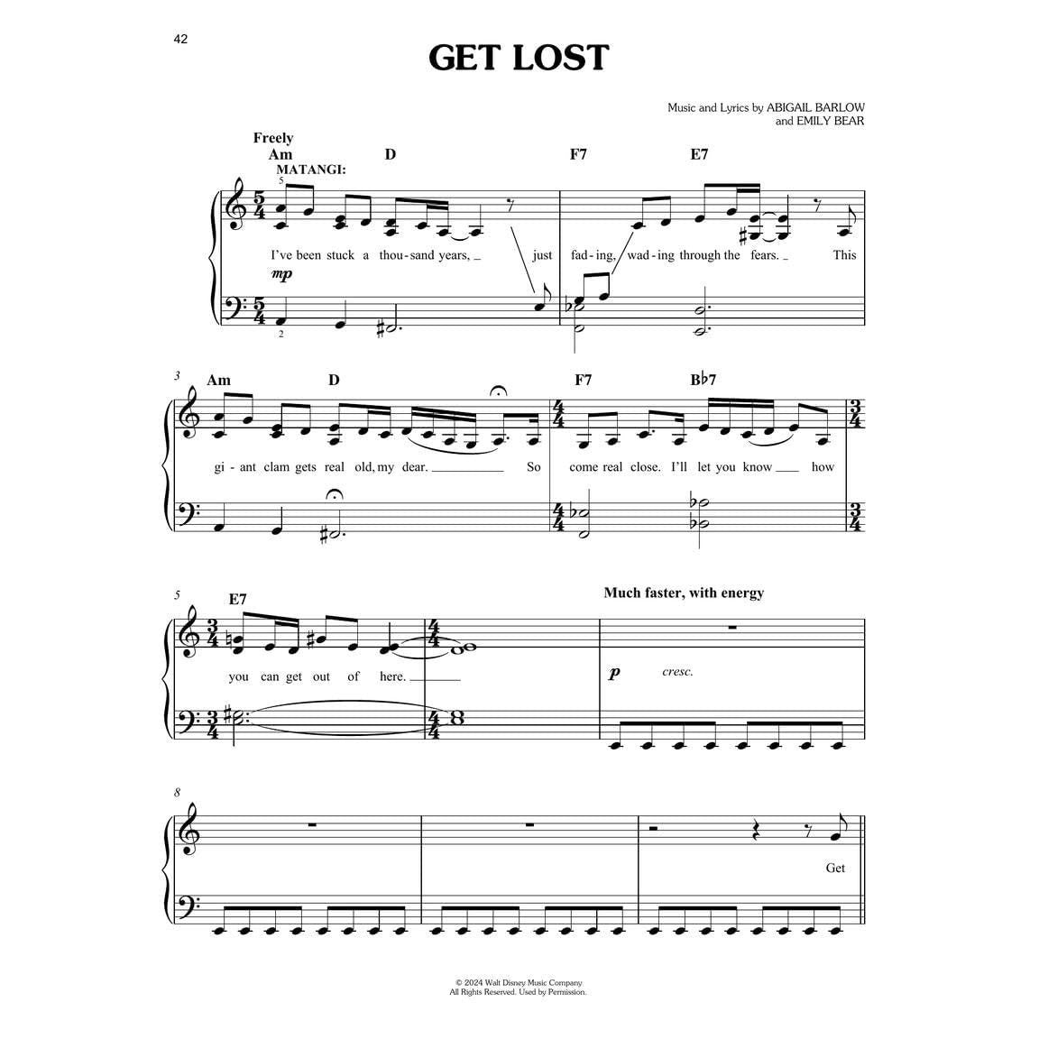 Moana 2 - Music from the Motion Picture for Easy Piano with Lyrics