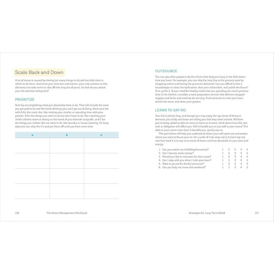The Stress Management Workbook: De-Stress in 10 Minutes or Less