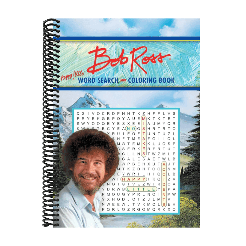 Bob Ross Word Search and Coloring Book (Coloring Book & Word Search) (Spiral Bound)