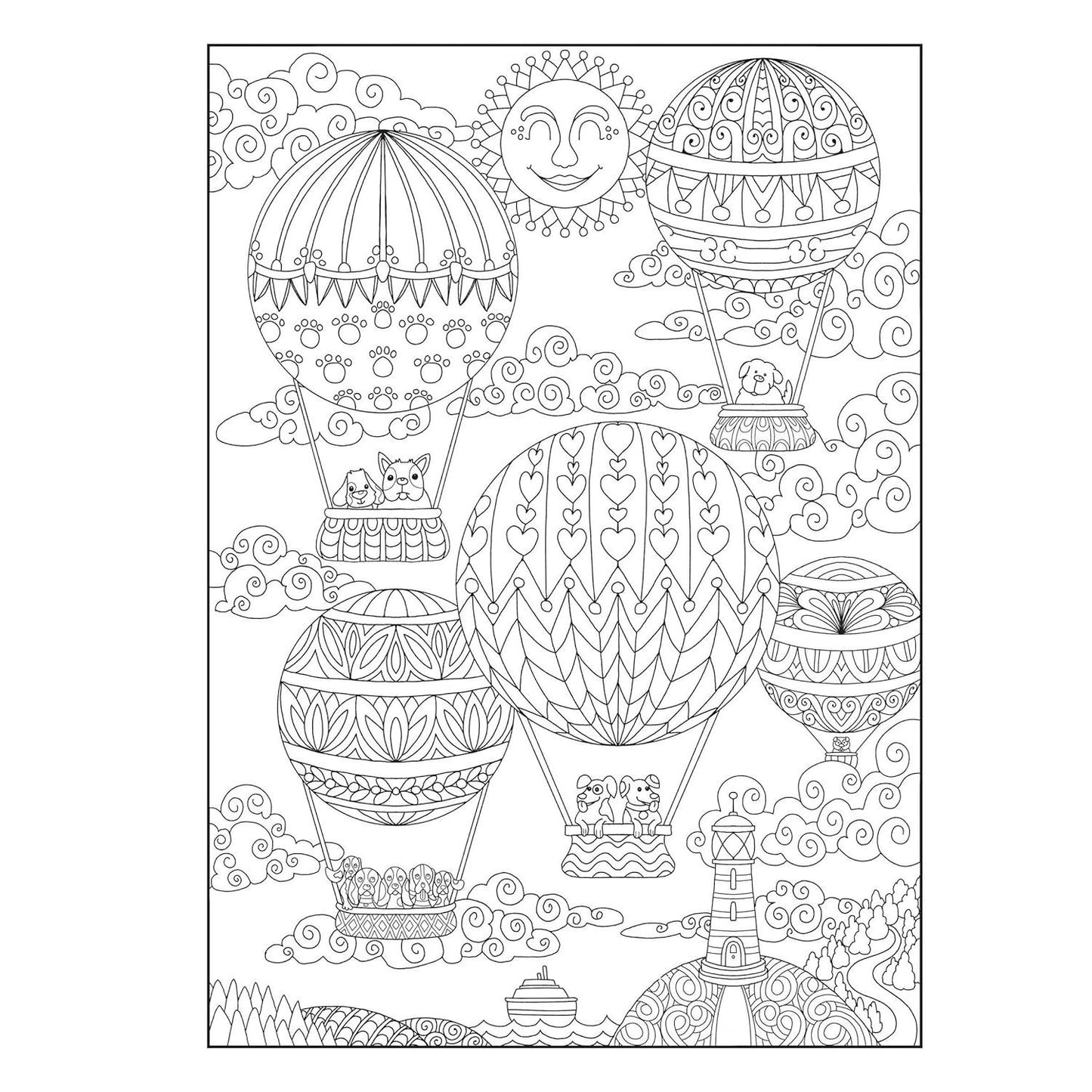Creative Haven Adorable Dogs Coloring Book