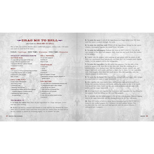 Death for Dinner Cookbook: 60 Gorey-Good, Plant-Based Drinks, Meals, and Munchies Inspired by Your Favorite Horror Films
