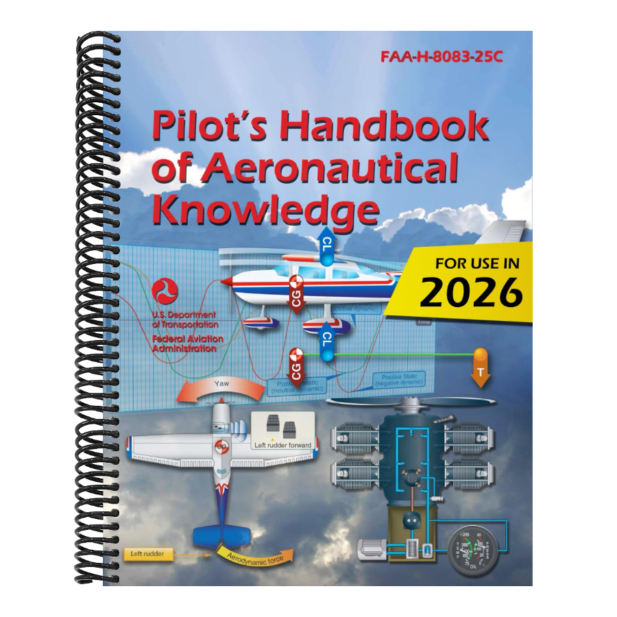 Pilot's Handbook of Aeronautical Knowledge (2026): Faa-H-8083-25c (Spiral Bound)