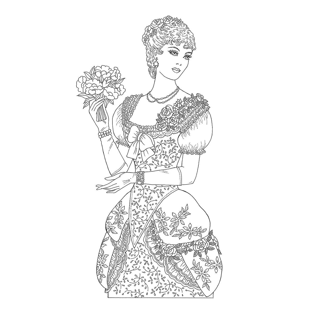 Creative Haven Victorian Gowns Coloring Book