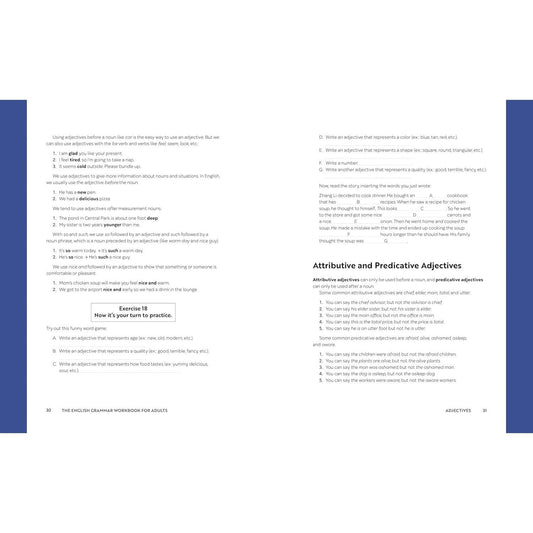 The English Grammar Workbook for Adults: A Self-Study Guide to Improve Functional Writing (Spiral Bound)