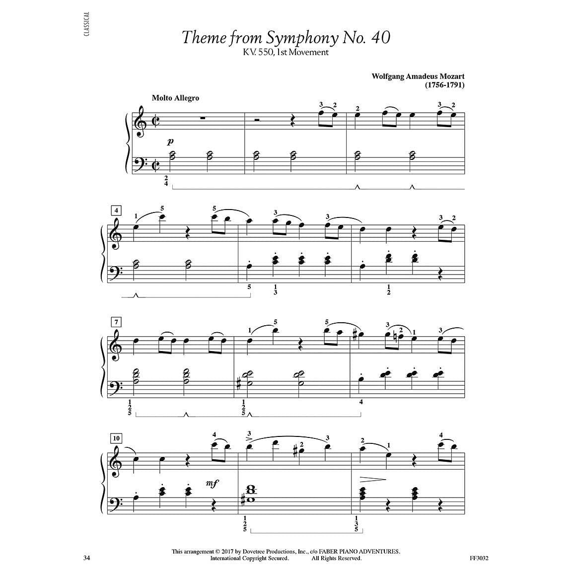 Adult Piano Adventures Classics Book 2 Piano Sheet Music Symphony Themes, Opera Gems & Classical Favorites Arranged for Late-Elementary to Early-Inter