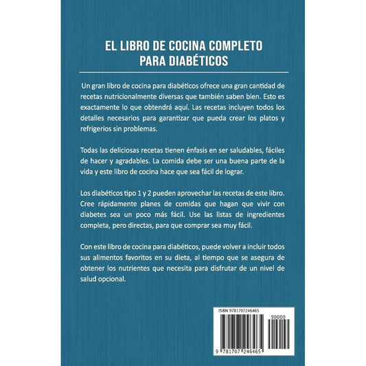 LIBRO DE COCINA COMPLETO PARA DIABÉTICOS En Español / Diabetic Cookbook in Spanish