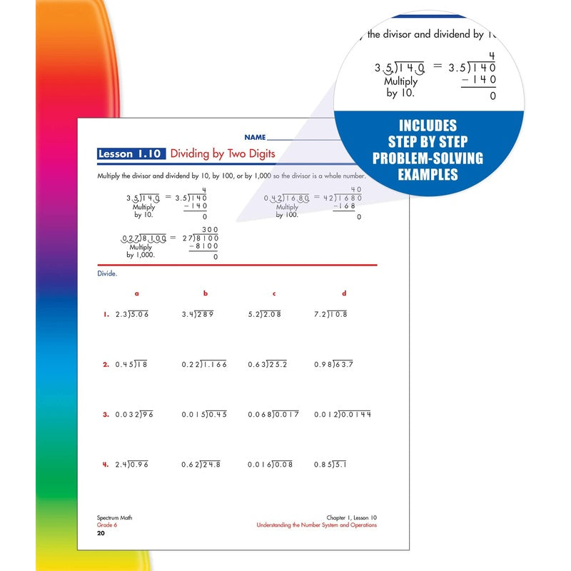 Spectrum Math Workbook, Grade 6: Volume 7 (Spiral Bound)