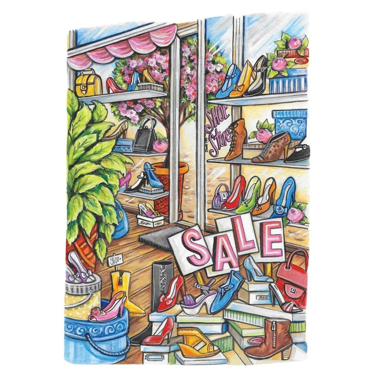 Creative Haven Main Street Coloring Book