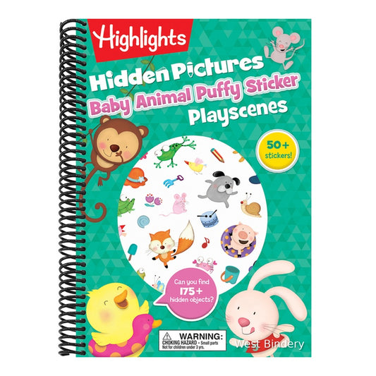 Baby Animal Hidden Pictures Puffy Sticker Playscenes: Baby Animal Hidden Pictures Puffy Sticker Playscenes (Highlights Puffy Sticker Playscenes) Hidde (Highlights Puffy Sticker Playscenes) (Spiral Bound)