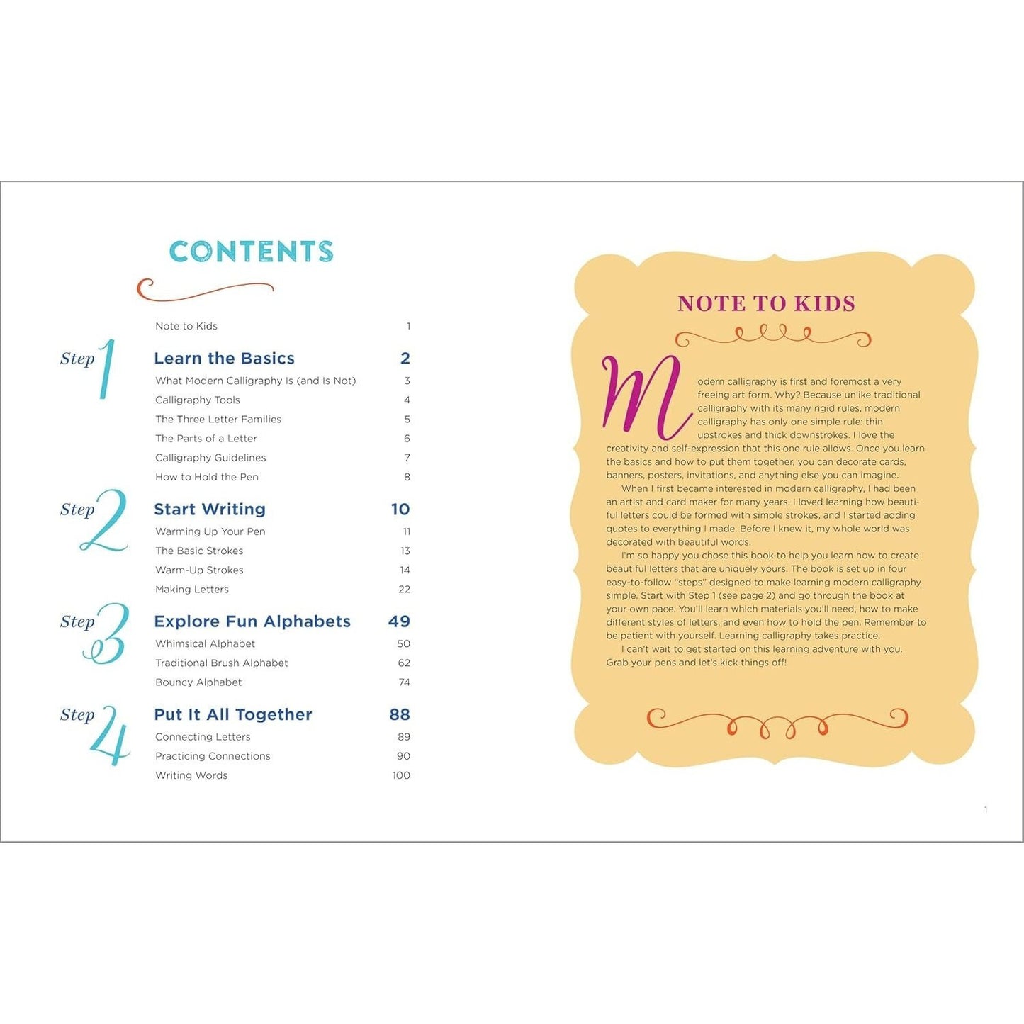 Beginner Calligraphy Workbook for Kids: Easy, Step-By-Step Practice