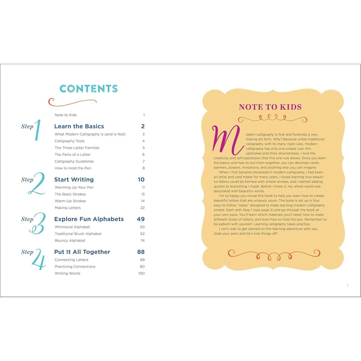 Beginner Calligraphy Workbook for Kids: Easy, Step-By-Step Practice