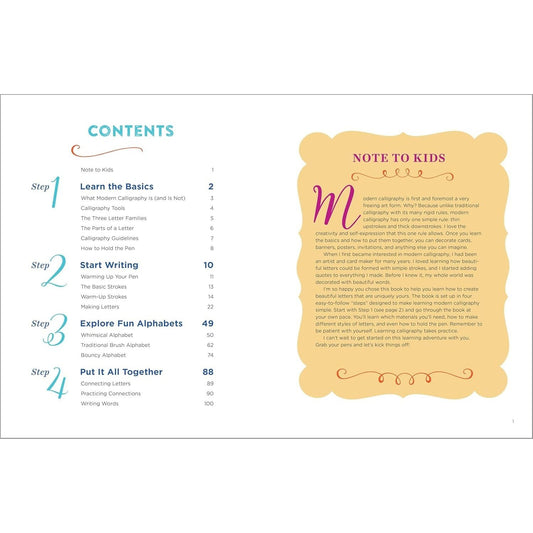 Beginner Calligraphy Workbook for Kids: Easy, Step-By-Step Practice