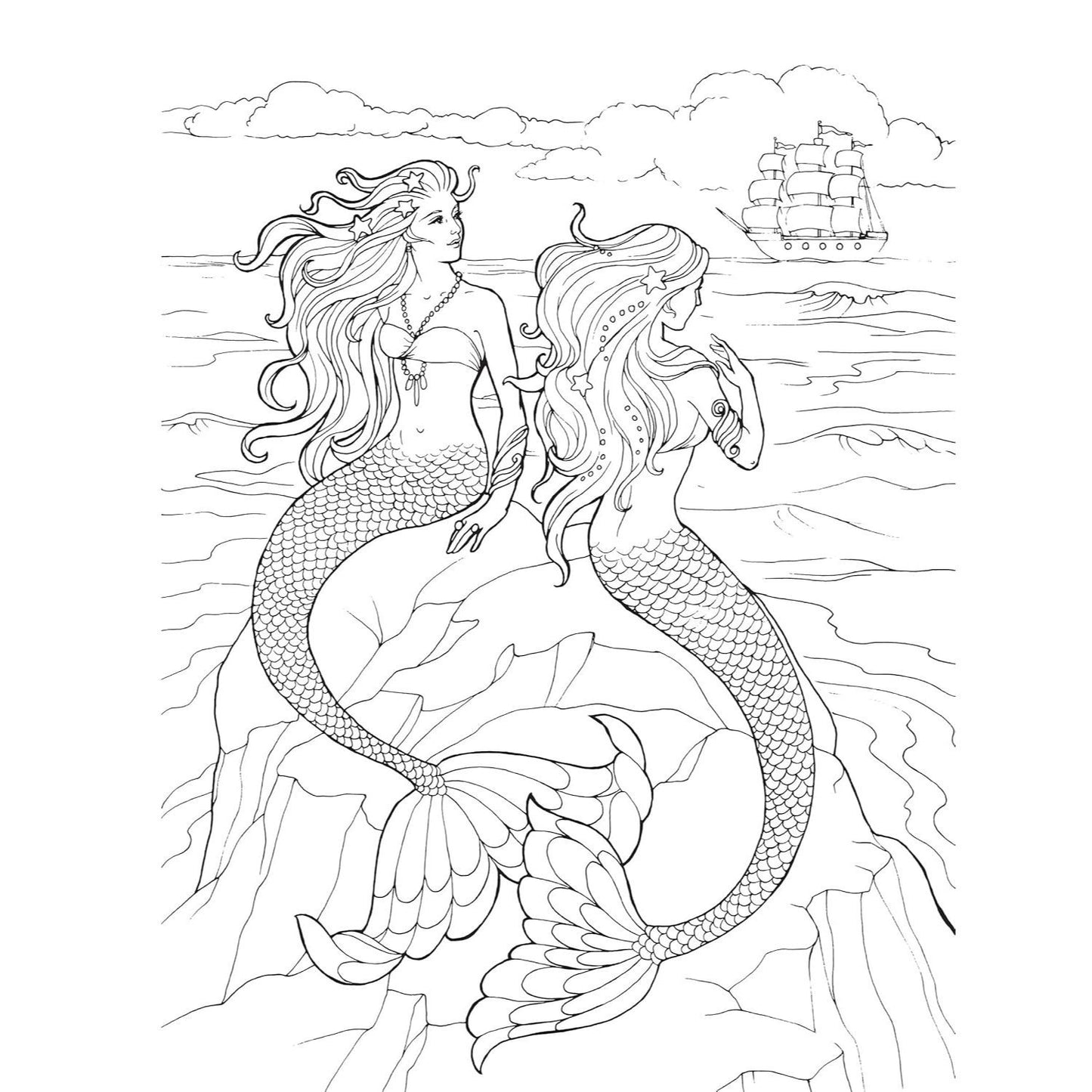 Creative Haven Mermaids Coloring Book