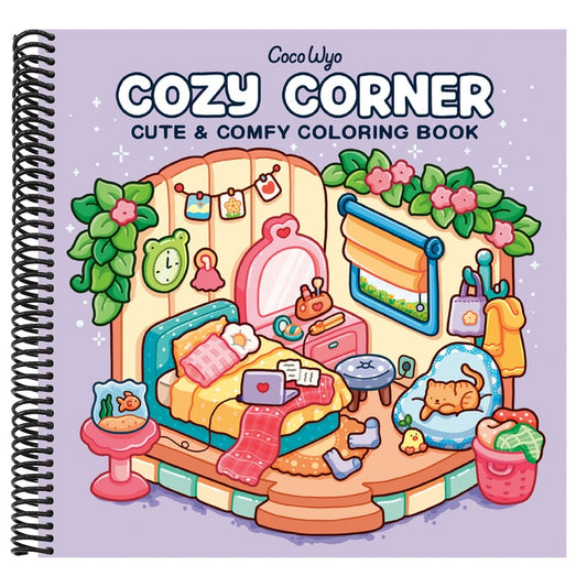 Cozy Corner: Coloring Book for Adults and Kids (Cozy Spaces Coloring) (Spiral Bound)