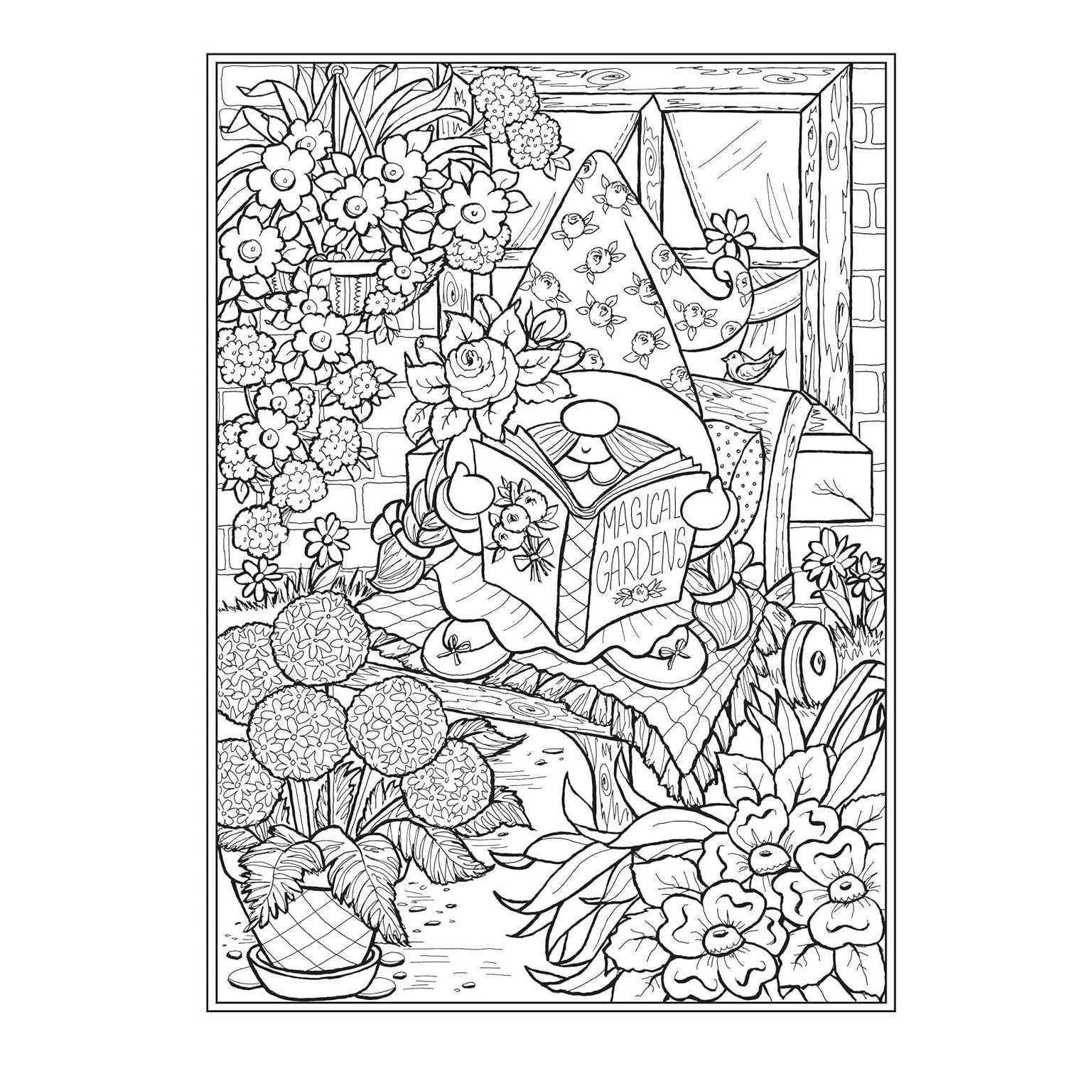 Creative Haven Garden Gnomes Coloring Book