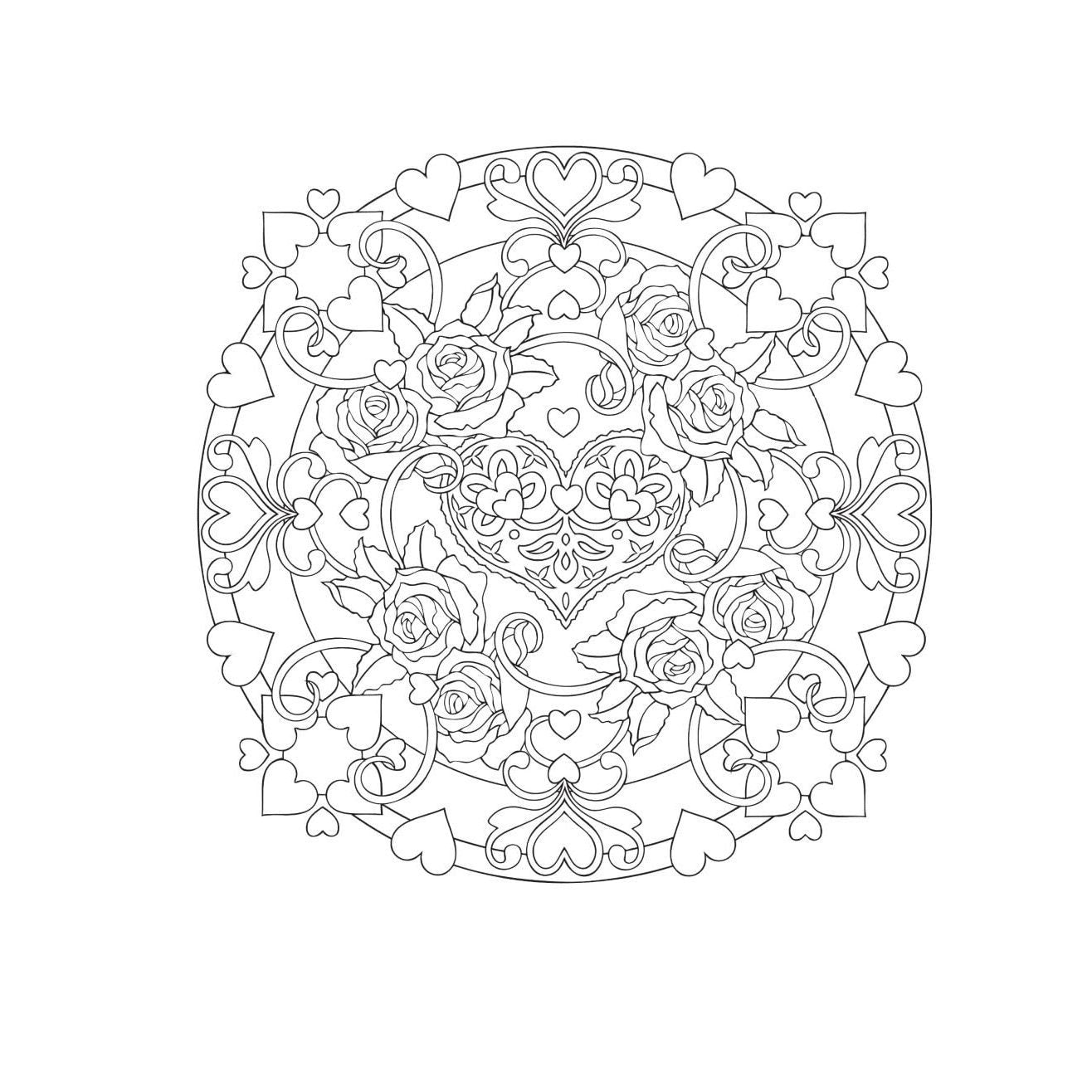 Creative Haven Heart Mandalas Coloring Book