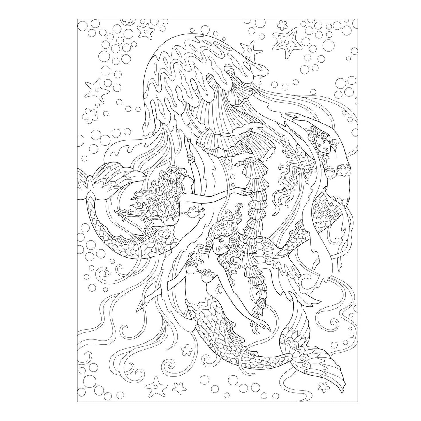 Creative Haven Magnificent Mermaids Coloring Book