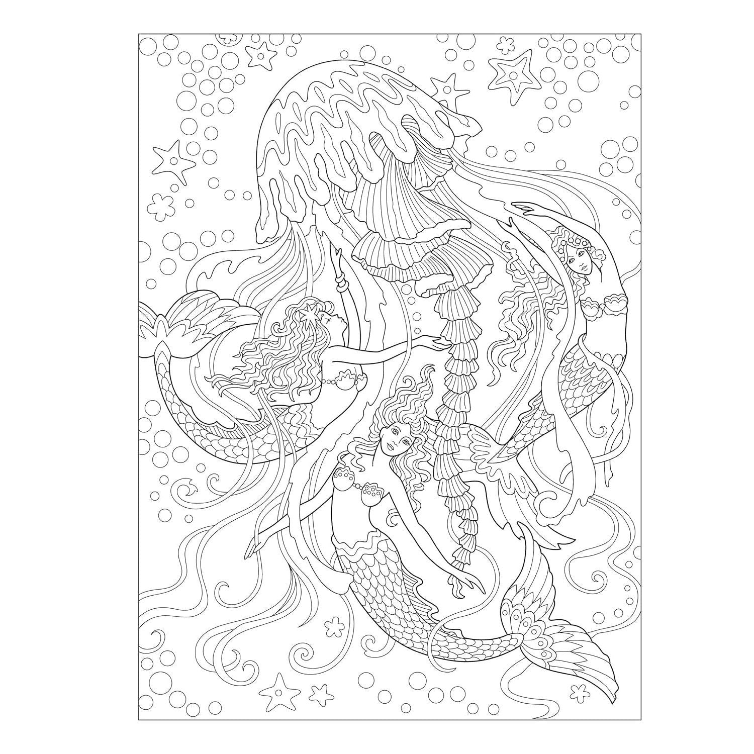 Creative Haven Magnificent Mermaids Coloring Book