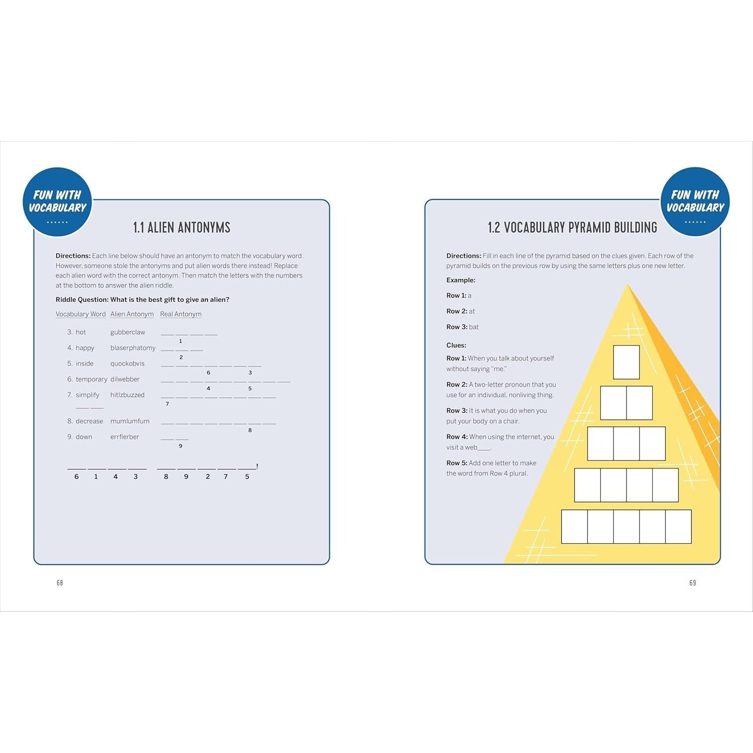The Vocabulary Workbook for Grades 3, 4, and 5: 120+ Simple Exercises to Improve Reading, Spelling, and Word Usage (English Grammar Workbooks)