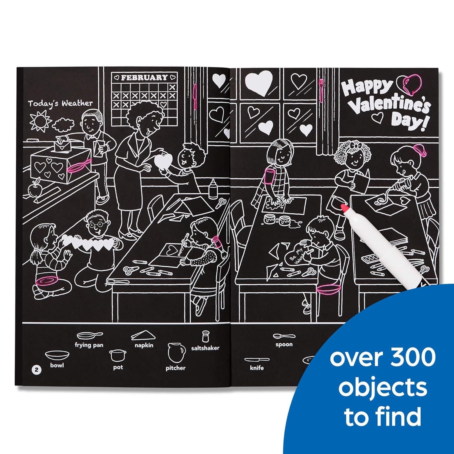 Valentine's Hidden Pictures Puzzles to Highlight: Valentines Book for Kids 6 and Up (Highlights Hidden Pictures Puzzles to Highlight Activity Books) (Spiral Bound)