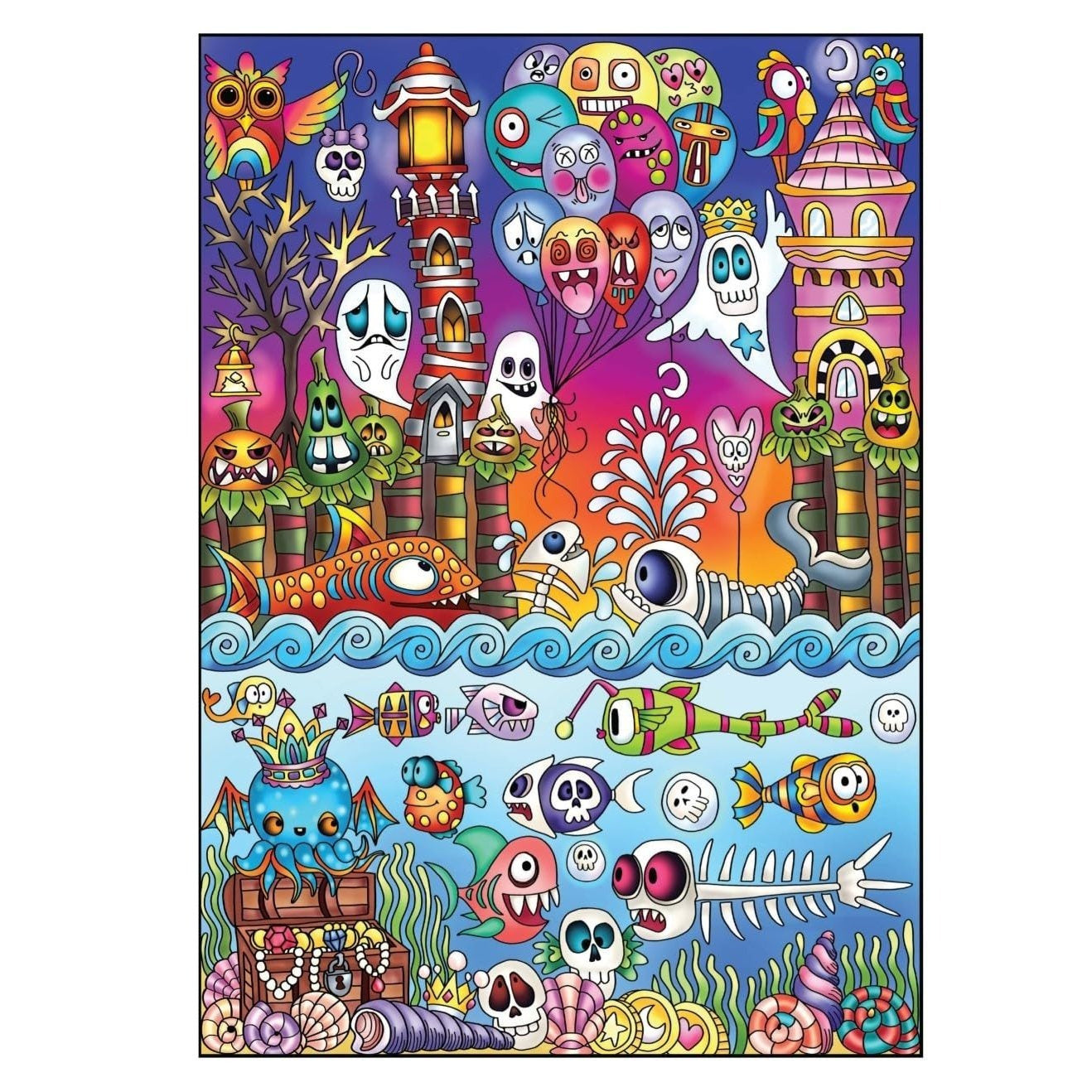 Creative Haven Haunted! Coloring Book: A World of Creepy and Cute