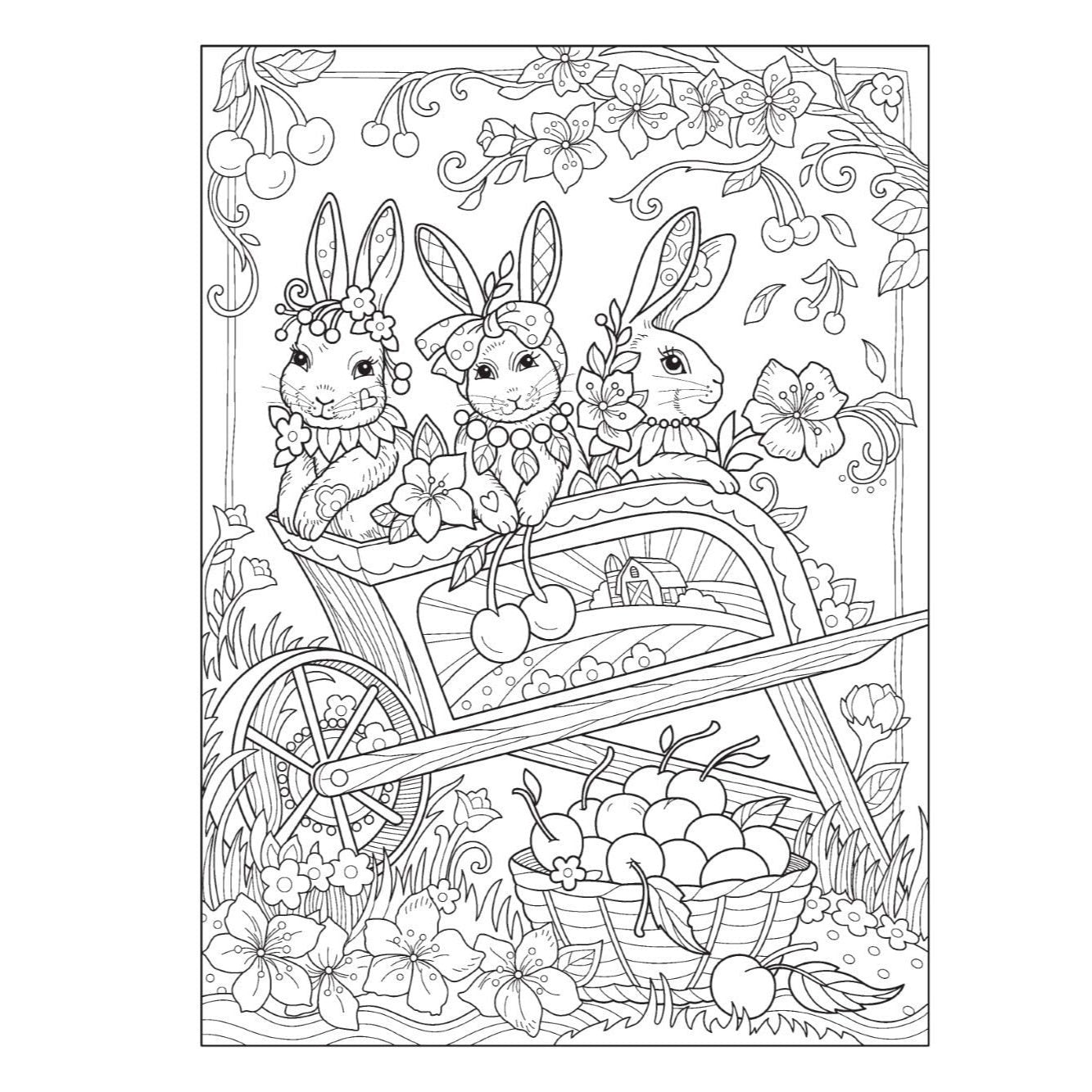 Creative Haven Boho Bunnies Coloring Book