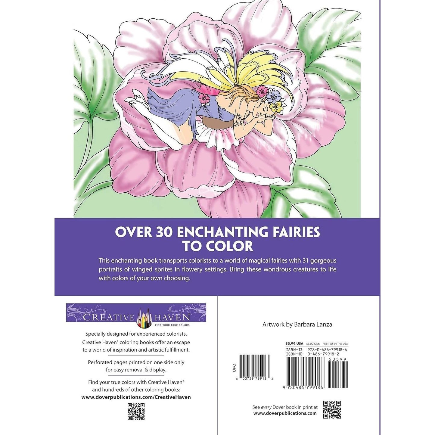 Creative Haven Enchanted Fairies Coloring Book