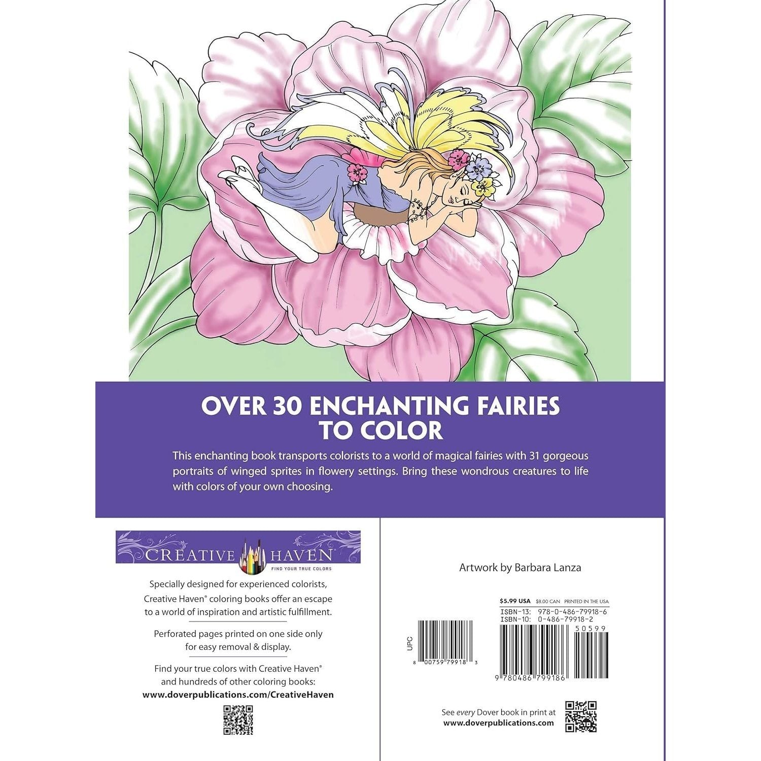 Creative Haven Enchanted Fairies Coloring Book