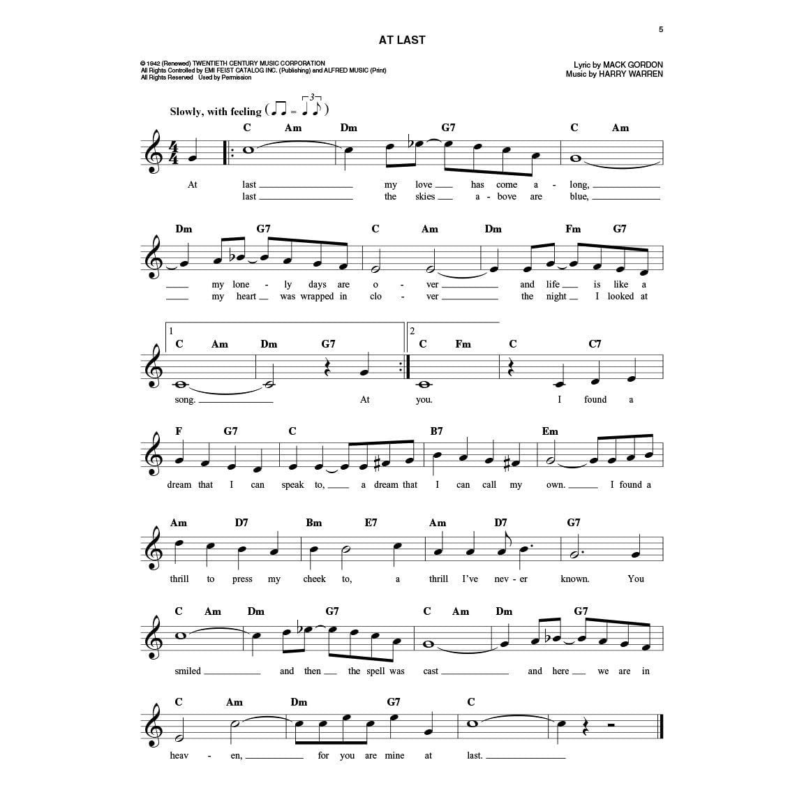 The Easy Love Songs Fake Book: Melody, Lyrics & Simplified Chords in the Key of C