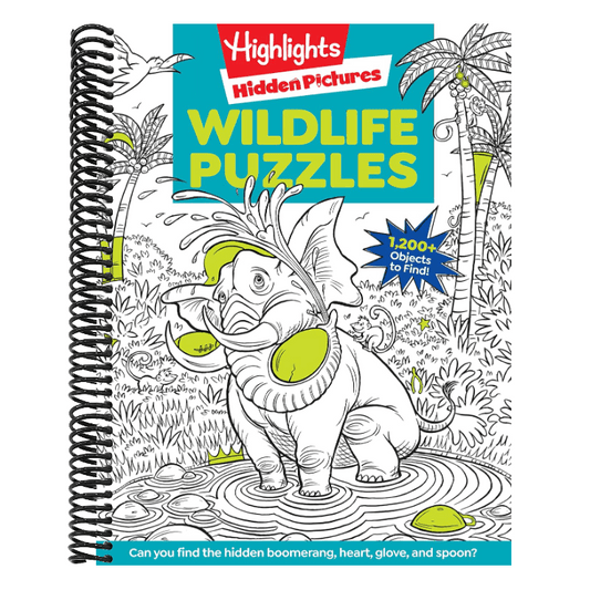 Wildlife Puzzles: Wildlife-Themed Hidden Pictures Puzzles for Kids 6 and Up, Search and Find Over 1,200 Hidden Objects in This Highlights Activity Boo (Highlights Hidden Pictures) (Spiral Bound)