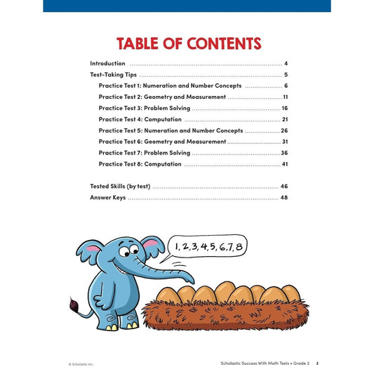 Scholastic Success with Math Tests Grade 3 Workbook