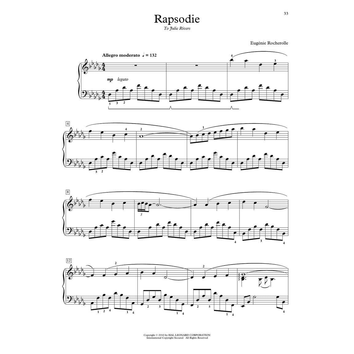 The Eugenie Rocherolle Collection - 19 Memorable Piano Solos Selected by the Composer